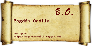 Bogdán Orália névjegykártya
